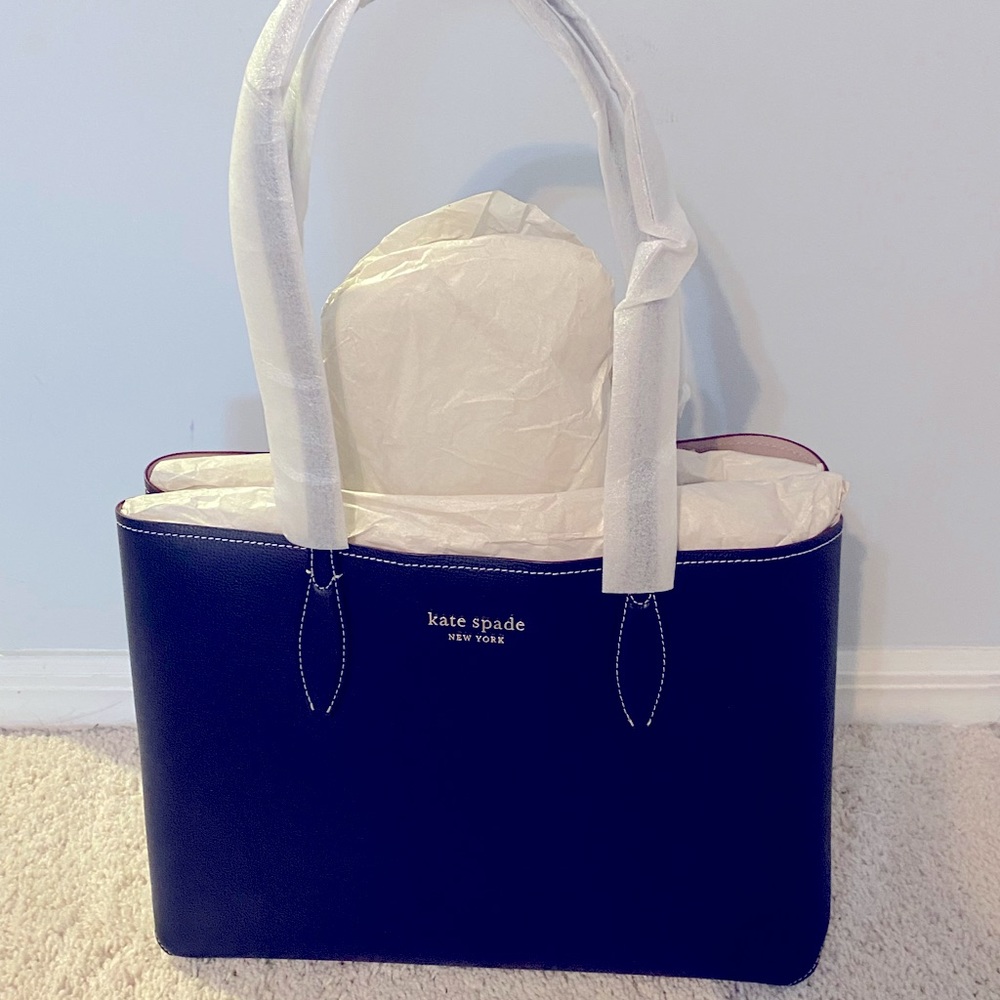 BNWT Kate Spade Large Tote Navy Blue